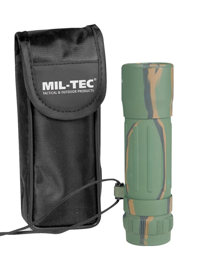 MIL-TEC Monokuliaras 10x25 15705020 kamufliažinis MIL-TEC Monokuliaras 10x25 15705020 kamufliažinis