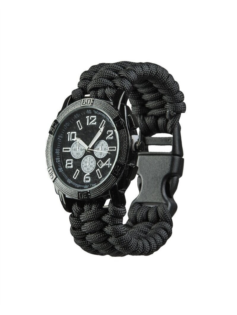 MIL-TEC Paracord Laikrodis Apyrankė 15774002 juoda MIL-TEC Paracord Laikrodis Apyrankė 15774002 juoda