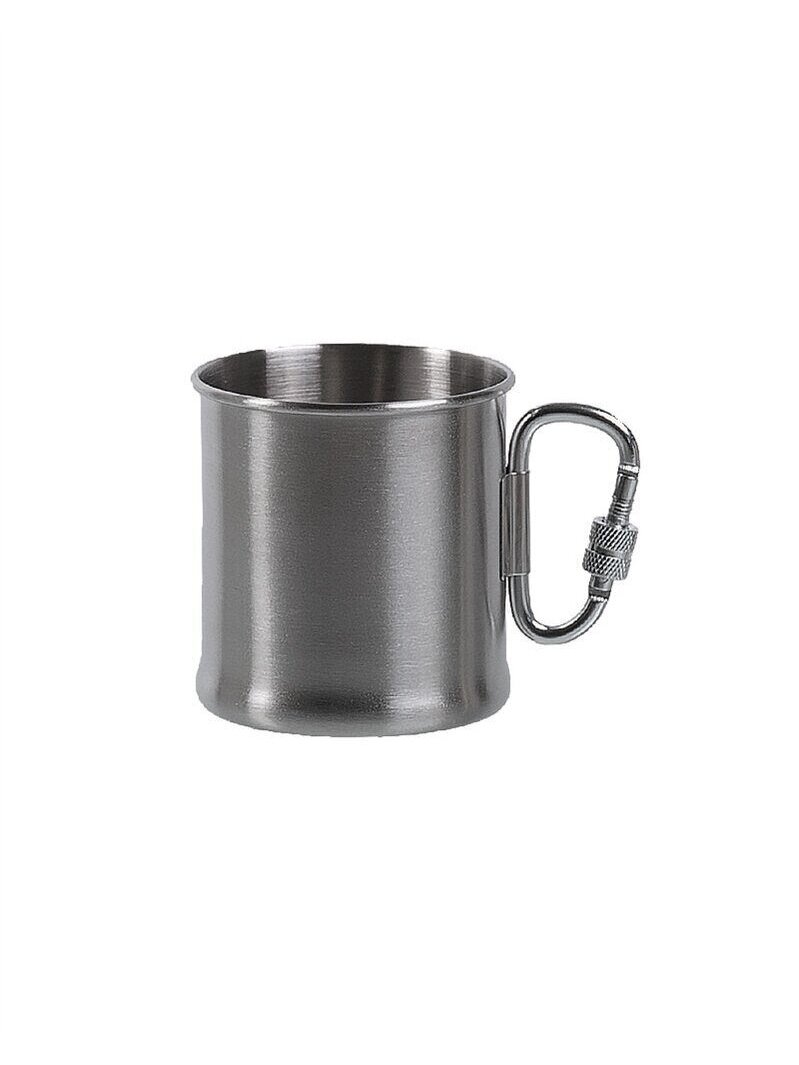 MIL-TEC puodelis su karabinu iš nerūdijančio plieno 250ml MIL-TEC puodelis su karabinu iš nerūdijančio plieno 250ml