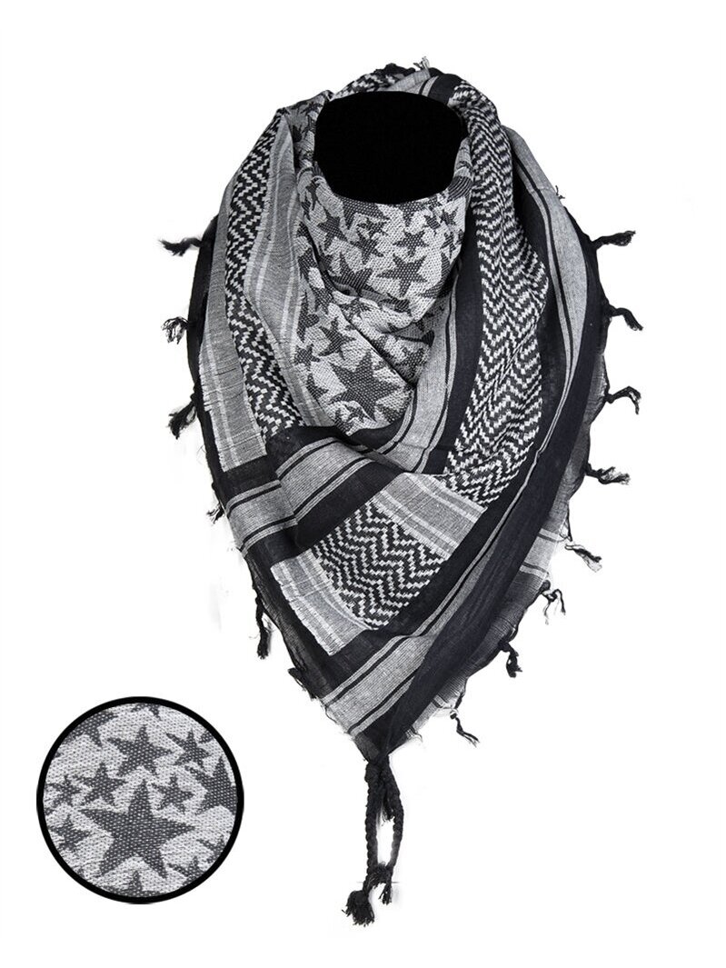 MIL-TEC Shemagh Scarf 'stars' 12609402 juoda