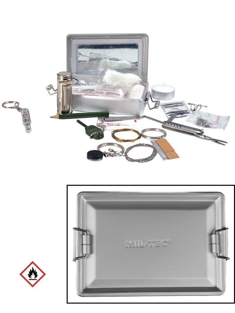 MIL-TEC Išgyvenimo Komplektas Aliuminio Dėžutė 16027100