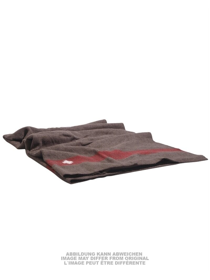 MIL-TEC Swiss Brown Wool Blanket 200x140 Cm Like New 91441670