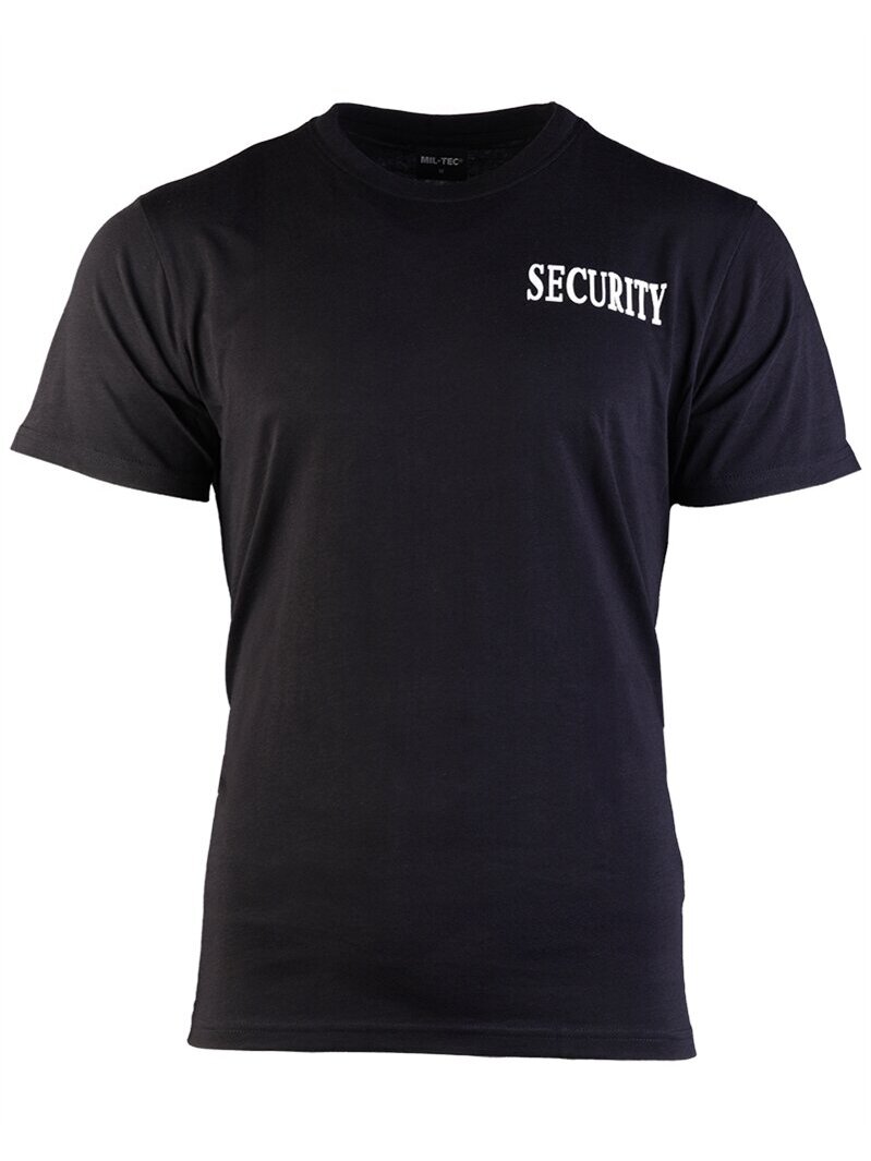 MIL-TEC T-shirt W.double Print "security" juoda
