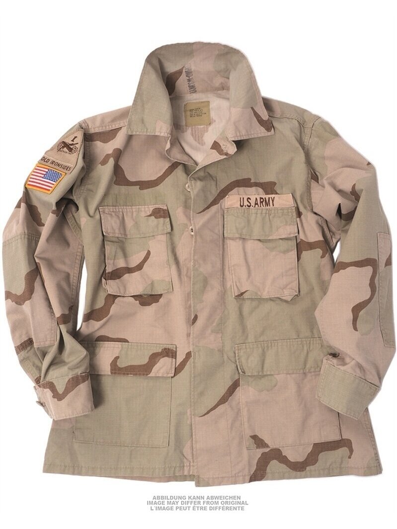 MIL-TEC US 3 spalvų dykumos BDU lauko striukė su kišenėmis smėlinė