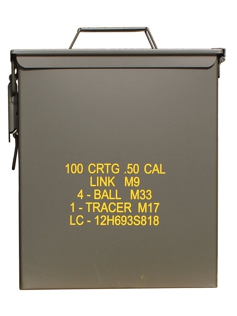 MIL-TEC US M9 Cal. 50 Large Ammo Box Steel dėžė alyvžalia MIL-TEC US M9 Cal. 50 Large Ammo Box Steel dėžė alyvžalia