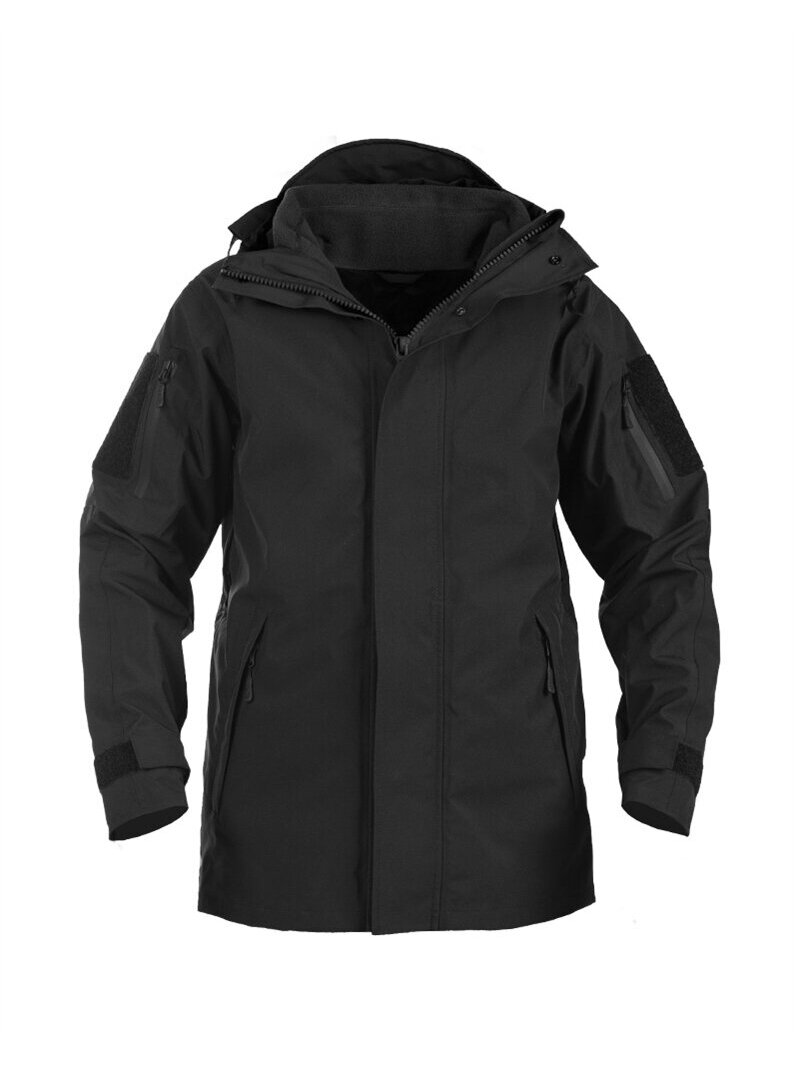 MIL-TEC Tactical Wet Weather Jacket With Fleece Liner Gen.II juoda