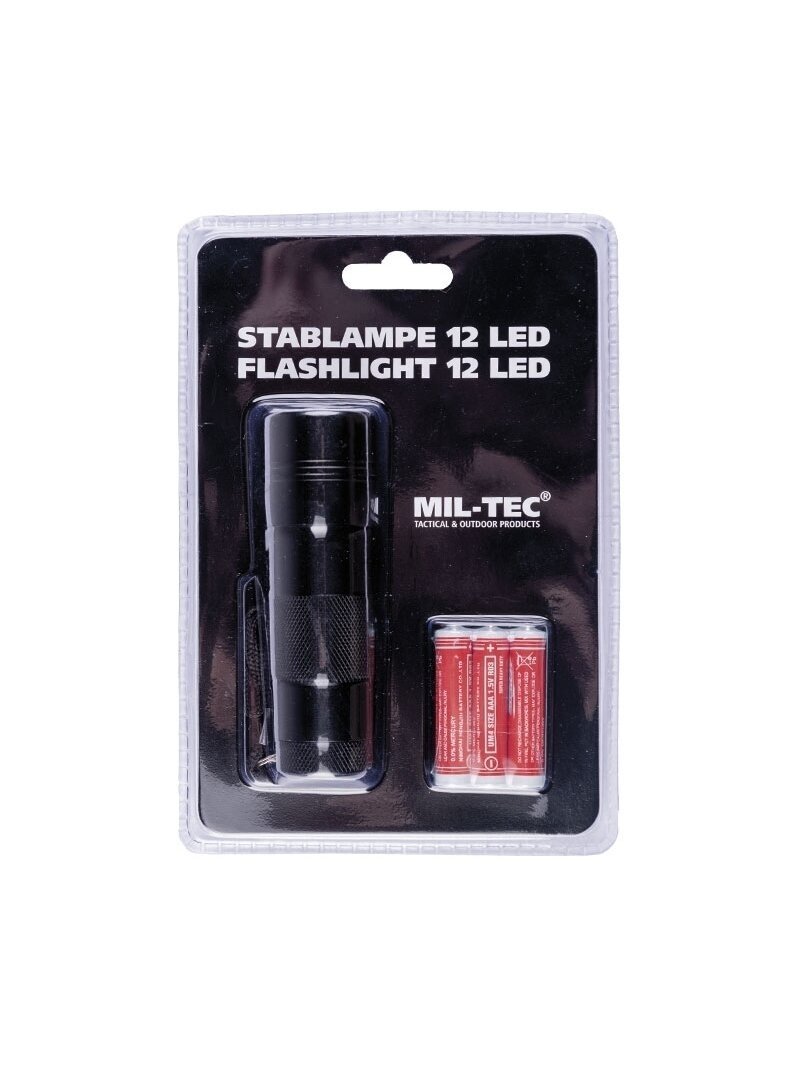 MIL-TEC 12 LED (3AAA) Žibintuvėlis 15151002 juoda MIL-TEC 12 LED (3AAA) Žibintuvėlis 15151002 juoda