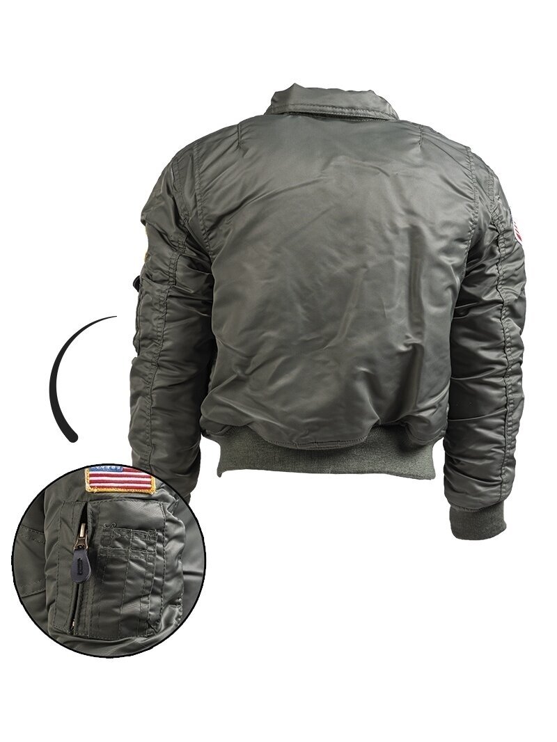 MIL-TEC Cwu Kids Flight Jacket W. Patches vaikiška striukė alyvžalia 1 MIL-TEC Cwu Kids Flight Jacket W. Patches vaikiška striukė alyvžalia 1