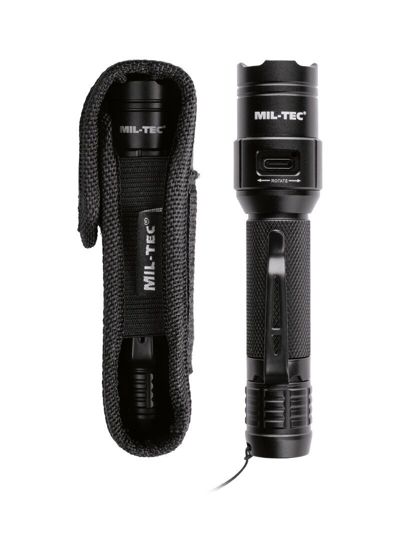 MIL-TEC Taktinė Mini žibintuvėlis su Įkrova 15154100 1 MIL-TEC Taktinė Mini žibintuvėlis su Įkrova 15154100 1