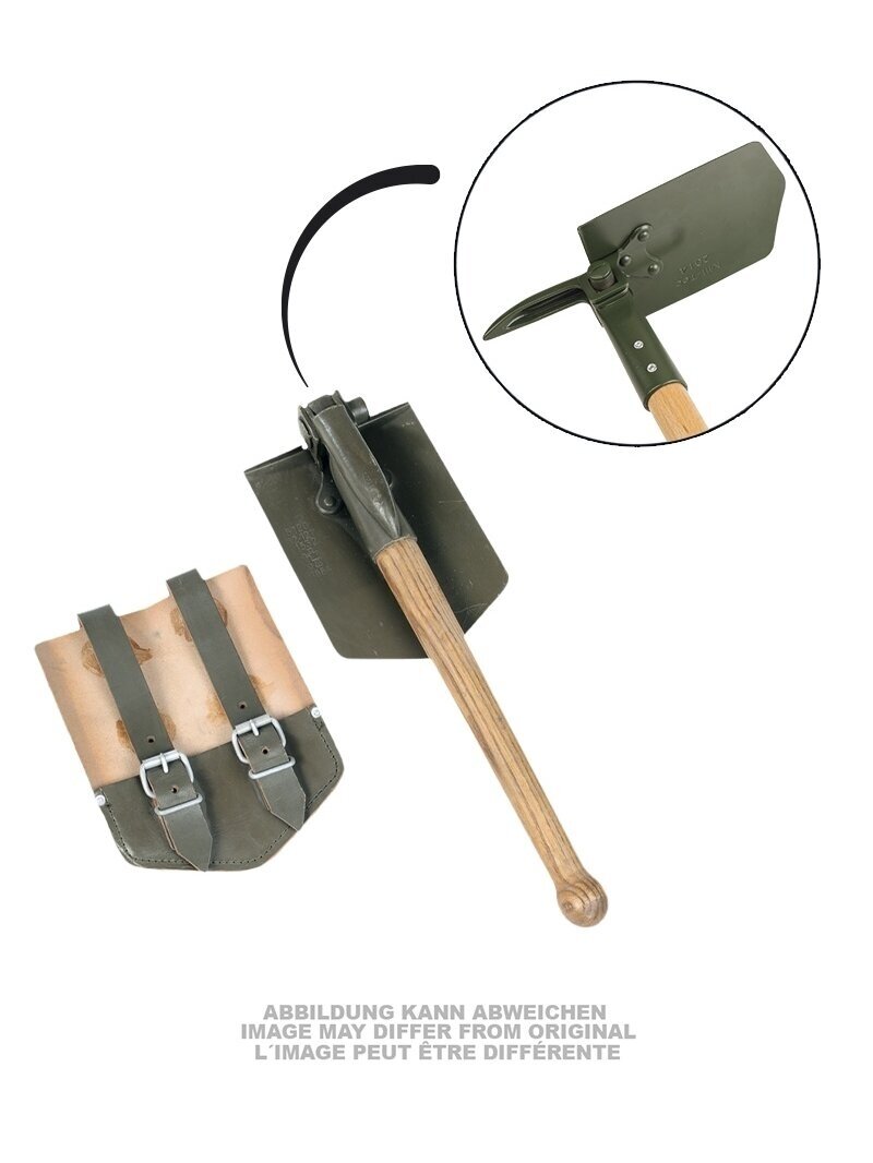 MIL-TEC Germ.folding Shovel New W.leather Pouch Used 91552300 1