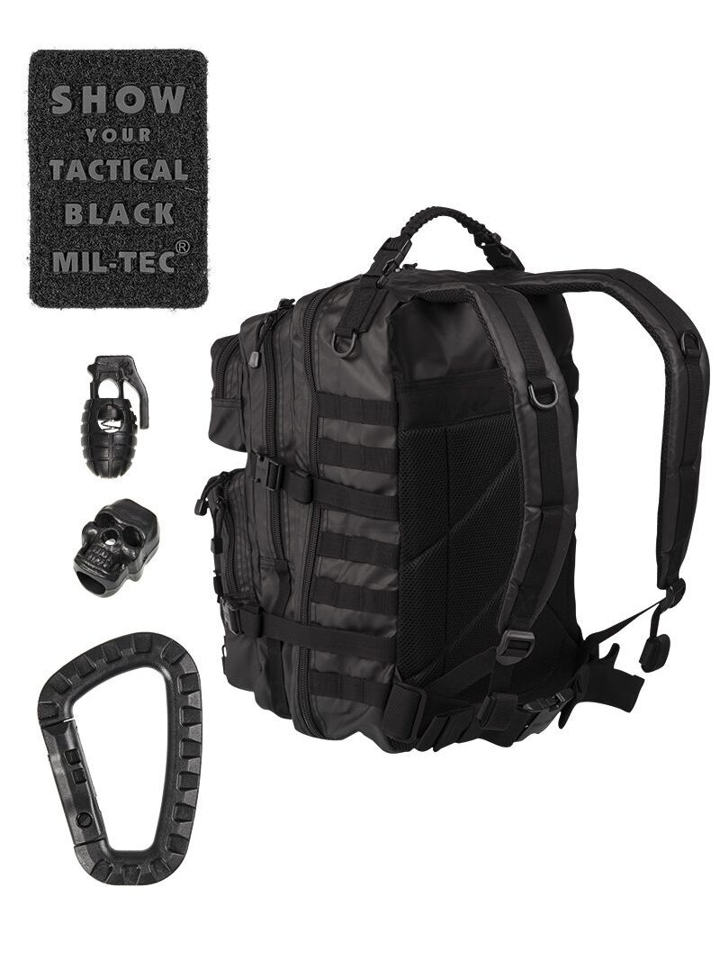 Mil-Tec Assault kuprinė Large 36L, taktinė juoda 1