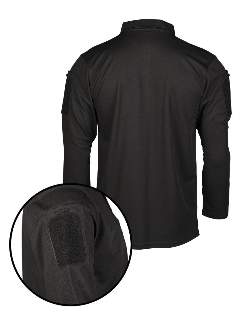 MIL-TEC Taktinis ilgomis rankovėmis polo marškiniai Quick Dry 10962002 juoda 1
