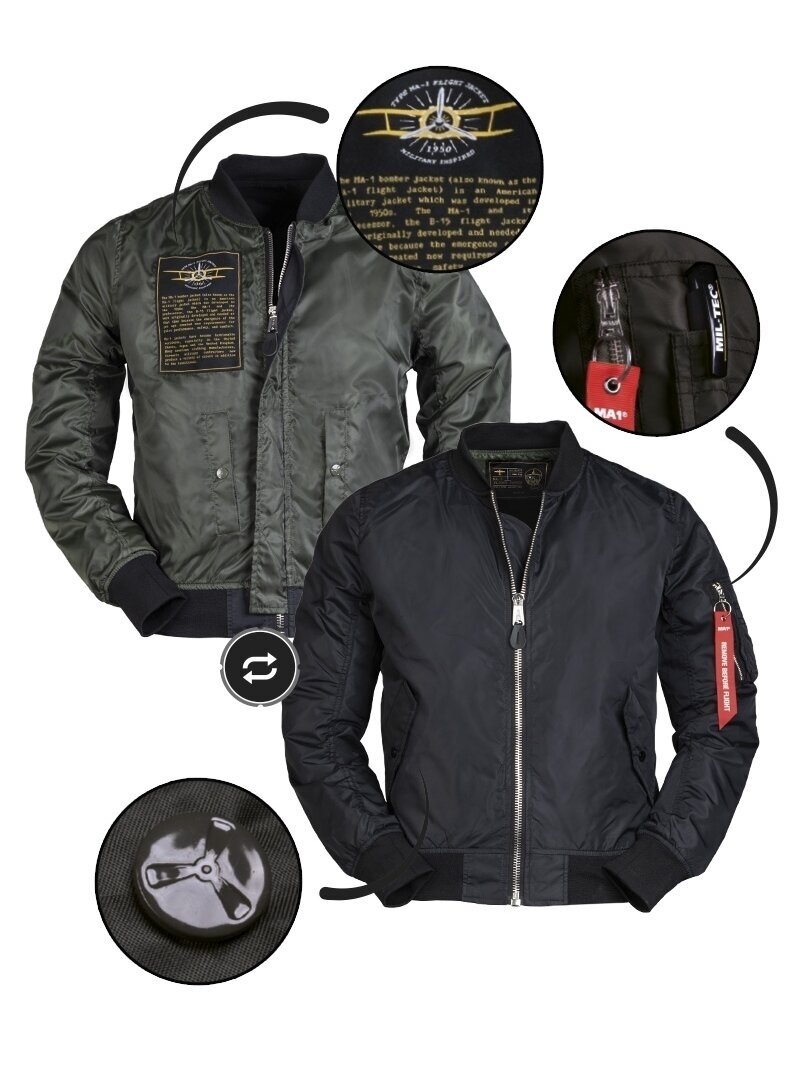 MIL-TEC US Summer MA1® Flight Jacket 10401502 juoda 1 MIL-TEC US Summer MA1® Flight Jacket 10401502 juoda 1