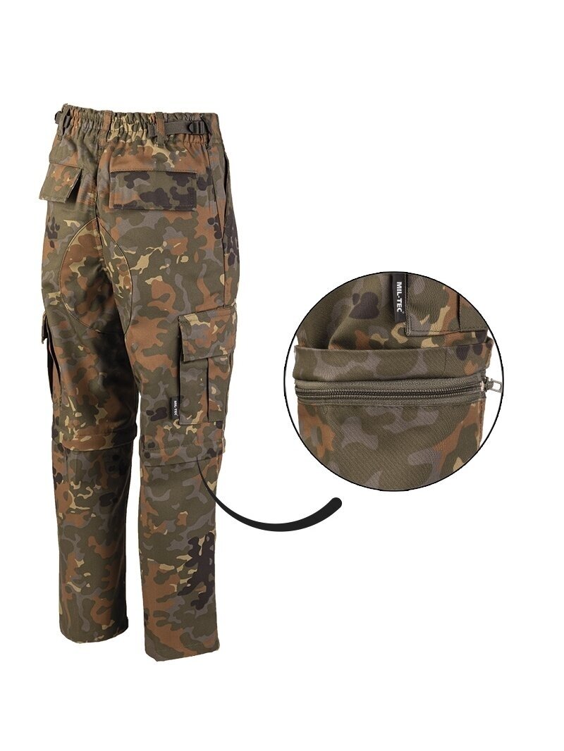 MIL-TEC vaikiškos taktinės kelnės Zip-off BDU Style flectar 1