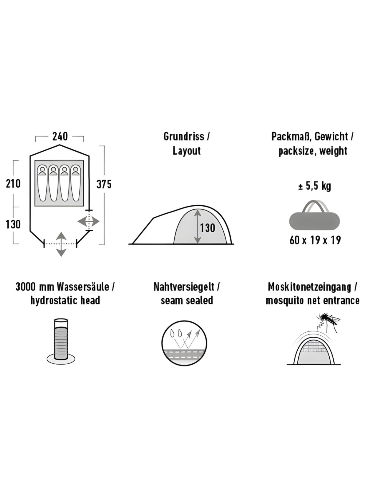 Palapinė High Peak Kira 4.1 žalia 10374 6