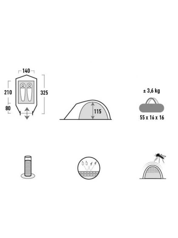 High Peak Nevada 2.1 tent green 10350 6