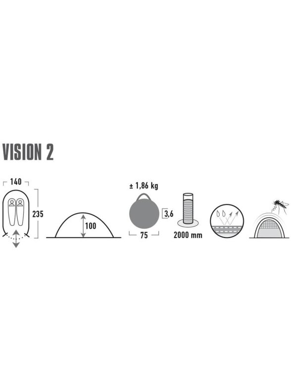 High Peak Vision 2 palapinė juoda 10280 4
