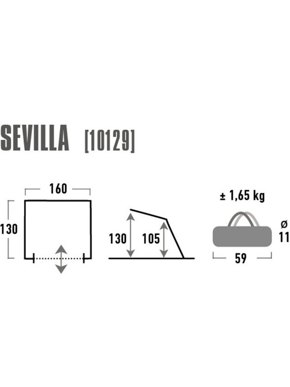 High Peak Sevilla paplūdimio palapinė mėlyna pilka 10129 2