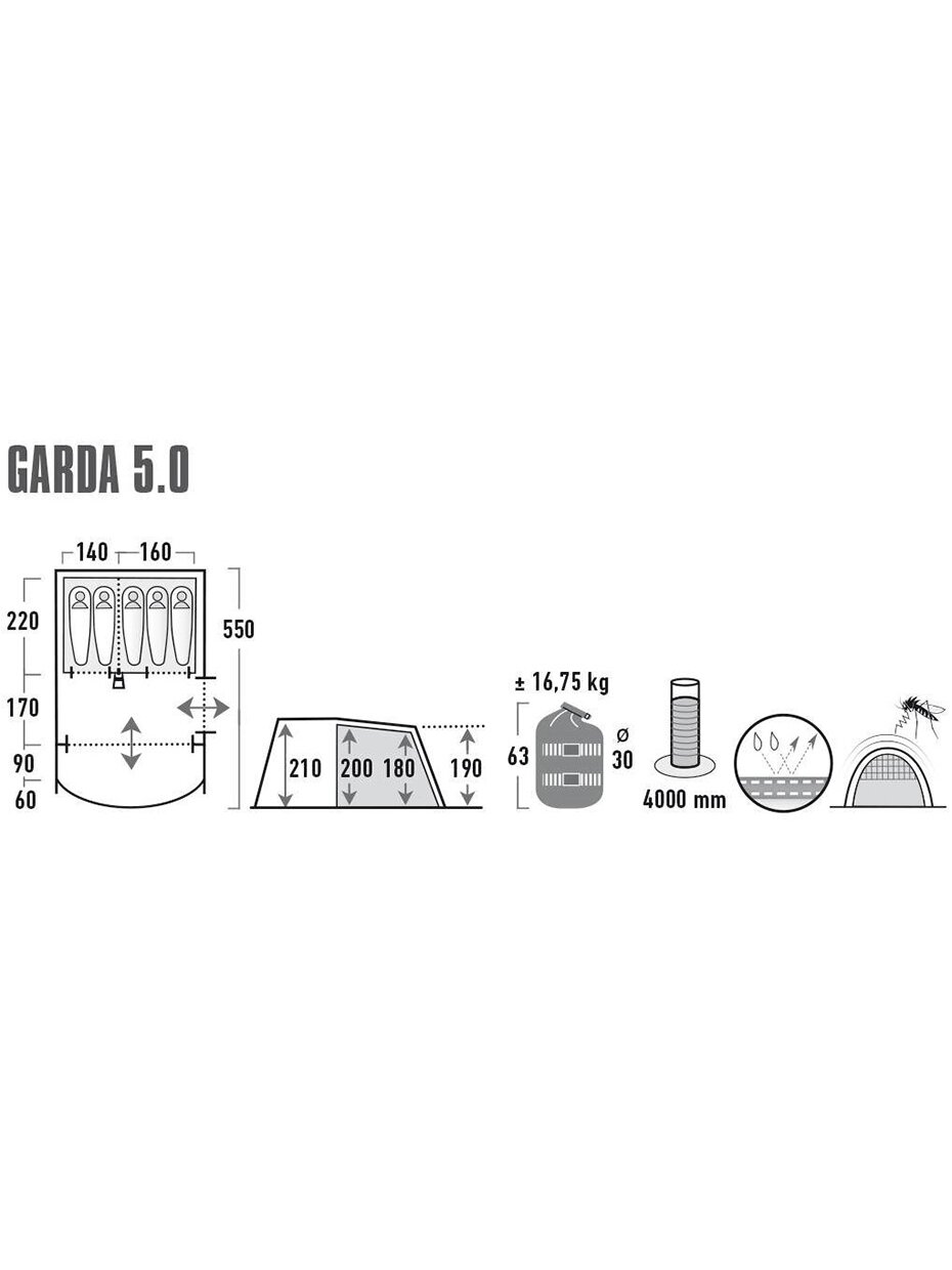 High Peak Garda 5.0 palapinė pilkai žalia 11823 9