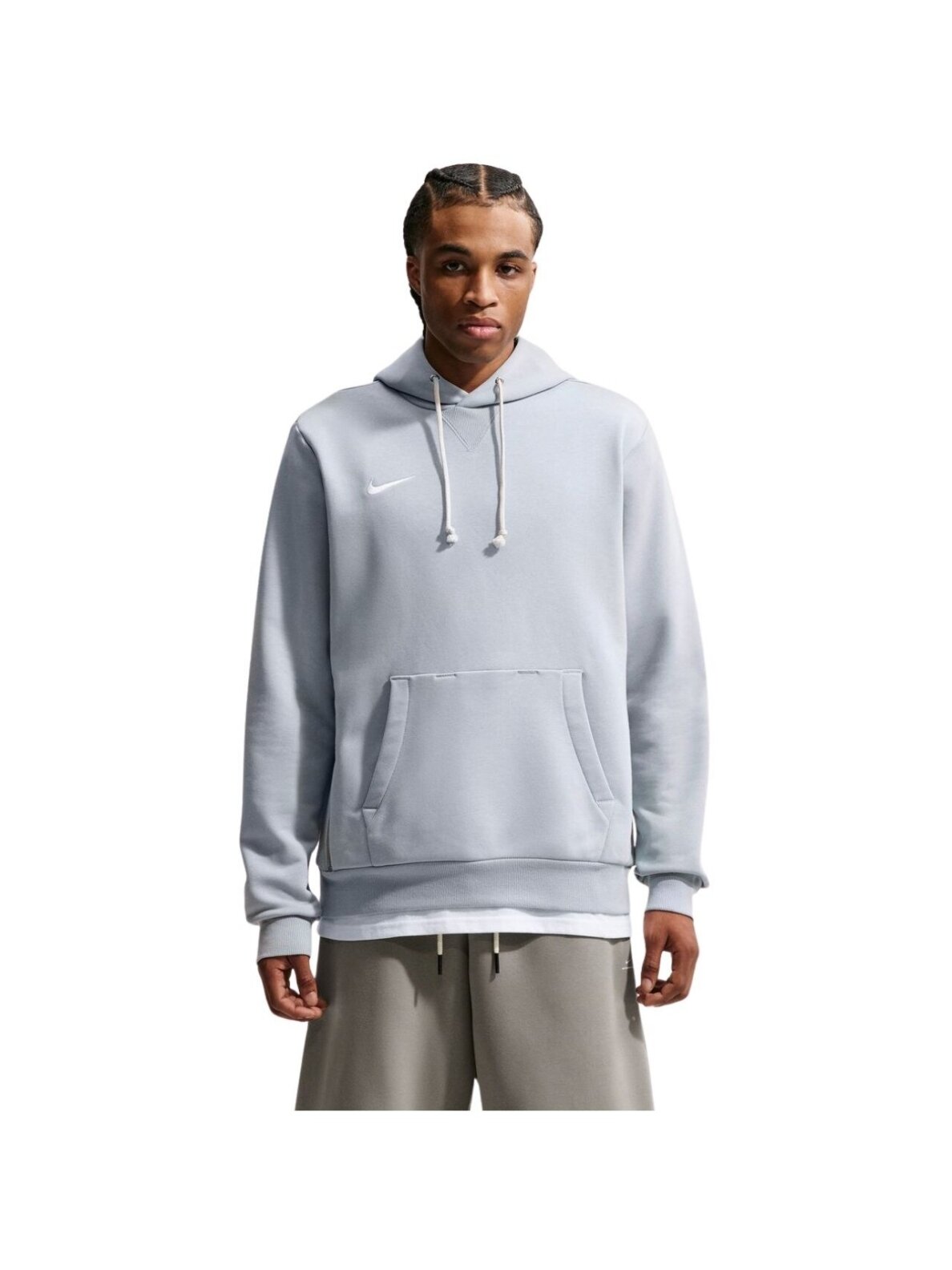Nike vyrams džemperis su gobtuvu Dri-FIT Standard Issue Pull Over Hoodie šviesiai pilkas FD7734 012