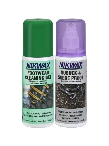 Nikwax rinkinys purškiamas impregnantas Nubuck & Suede Proof ir batų valymo gelis 2x125 ml NI-85