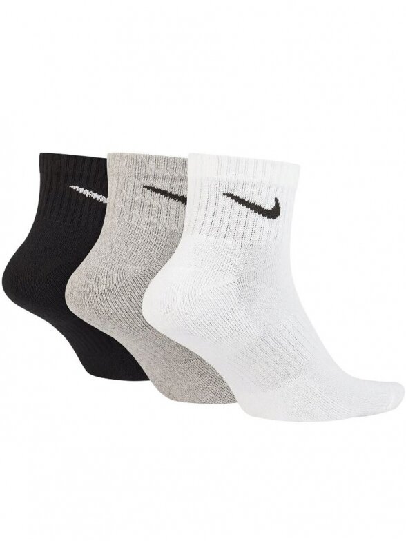 Nike kojinės 3 poros baltos, pilkos, juodos SX4926 901 1