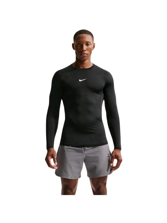 Nike marškinėliai vyrams Dri-Fit Pro ilgomis rankovėmis juodi FB7919 010