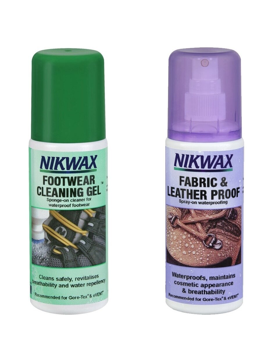 Nikwax rinkinys audinio ir odos hidroizoliacinis impregnantas ir batų valymo gelis 2x125ml NI-86 Nikwax rinkinys audinio ir odos hidroizoliacinis impregnantas ir batų valymo gelis 2x125ml NI-86