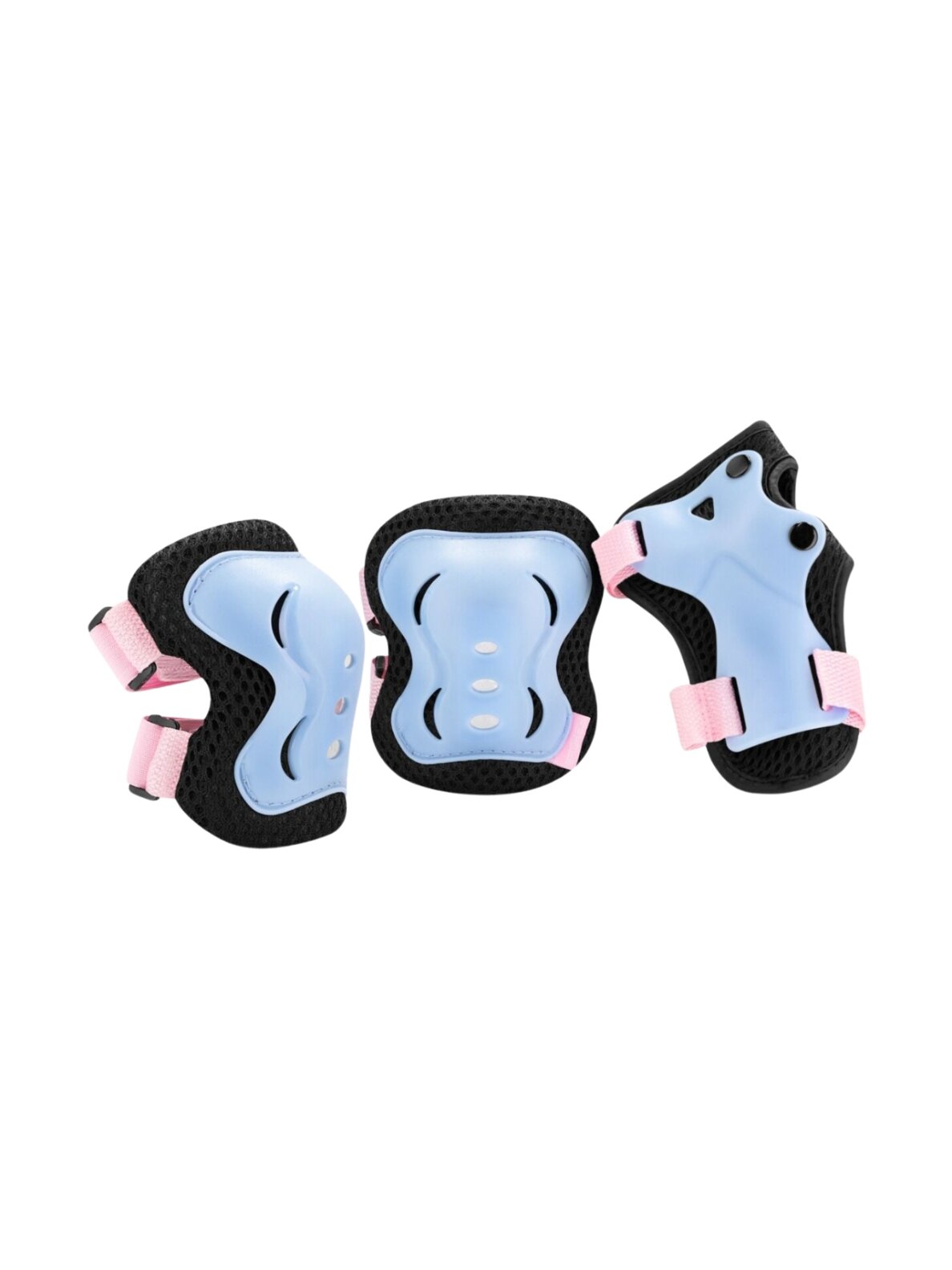 Spokey Shield riedučių apsaugų rinkinys mėlynai rožinis vaikams 6 Spokey Shield riedučių apsaugų rinkinys mėlynai rožinis vaikams 6