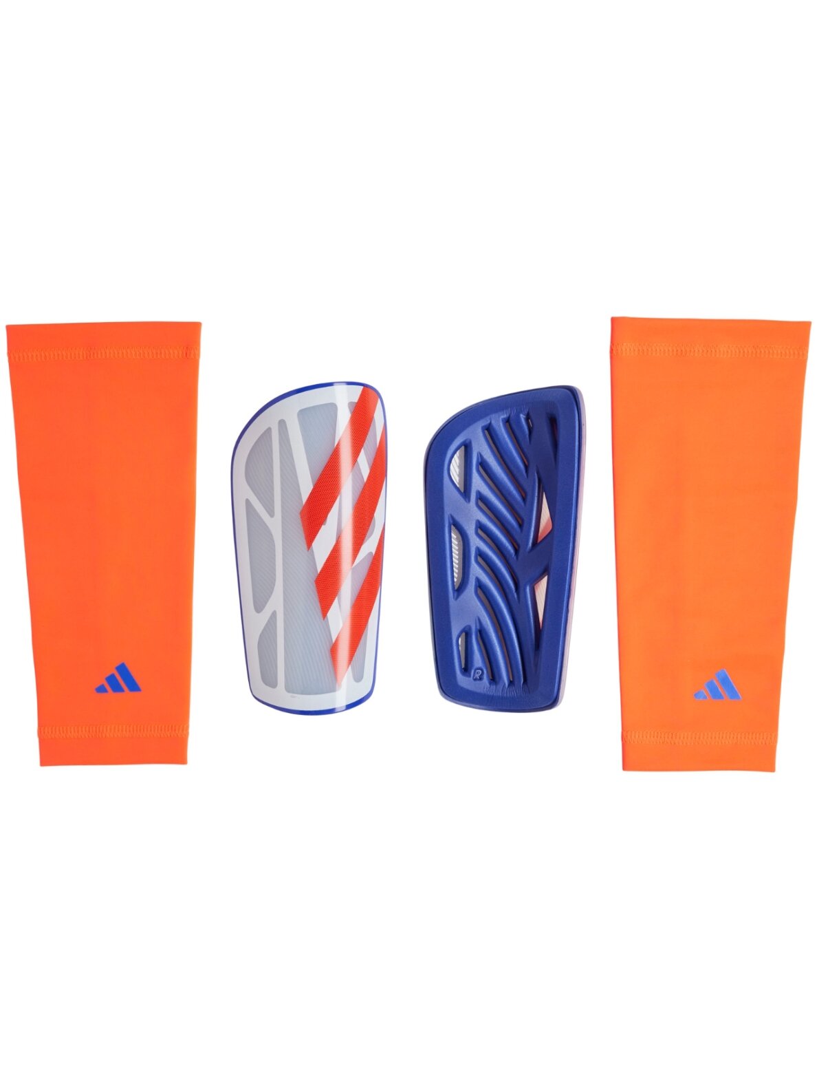 Adidas Tiro League futbolo blauzdų apsaugos pilkai oranžinė-mėlyna IW3790