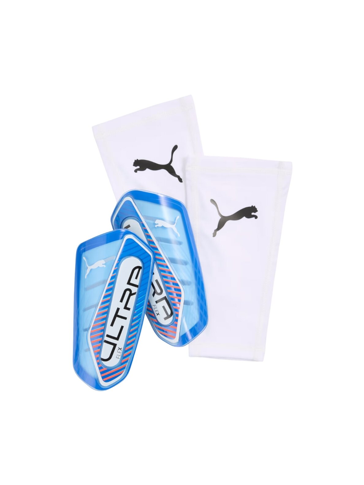 Puma Ultra Flex Sleeve futbolo blauzdų apsaugos mėlynai baltos 30987 04