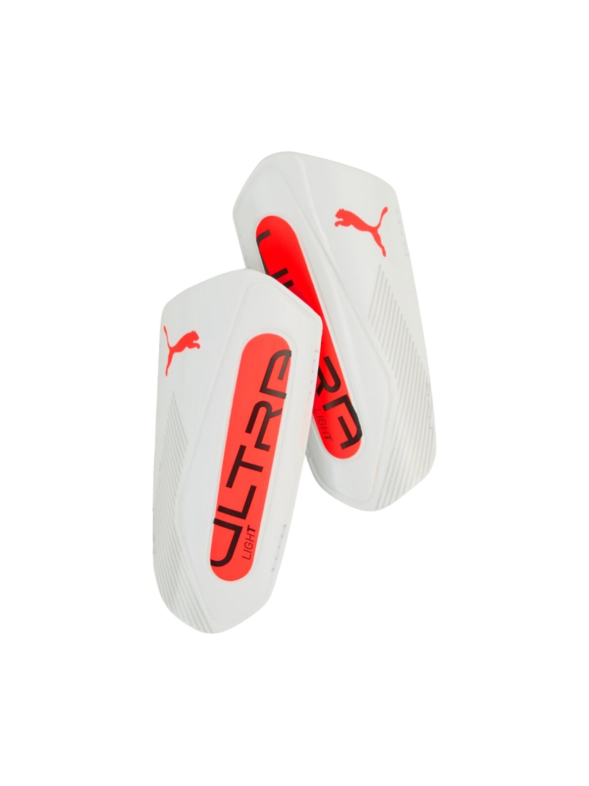 Puma Ultra Light Strap futbolo apsaugos balta-oranžinė 30992 01