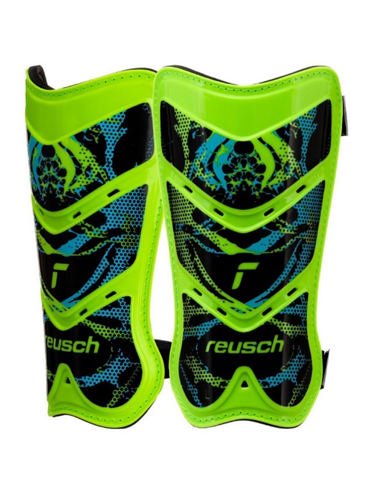 Reusch Shinguard Attrakt Lite futbolo blauzdų apsaugos žalia ir juoda 5377045 5551 Reusch Shinguard Attrakt Lite futbolo blauzdų apsaugos žalia ir juoda 5377045 5551