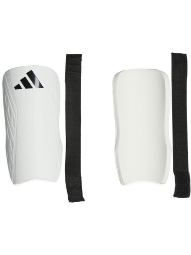Adidas Tiro Club Shin Guards baltos ir juodos futbolo blauzdos apsaugos HN5600