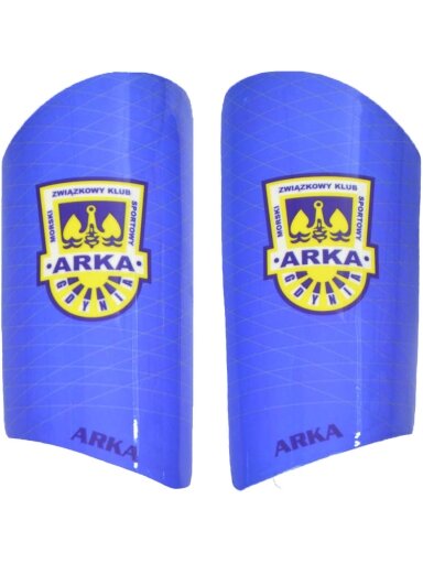 NO10 Arka futbolo blauzdų apsaugos, mėlynos ir geltonos spalvos
