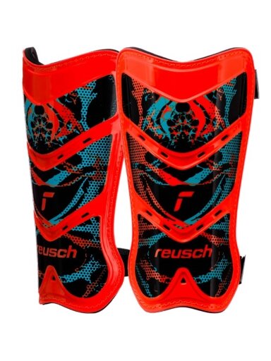 Reusch Shinguard Attrakt Lite futbolo blauzdų apsaugos raudonos ir juodos spalvos 5377045 3335