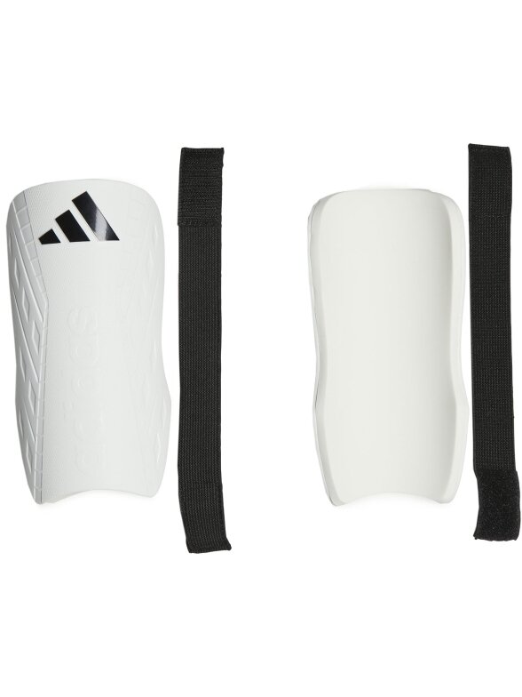 Adidas Tiro Club Shin Guards baltos ir juodos futbolo blauzdos apsaugos HN5600 Adidas Tiro Club Shin Guards baltos ir juodos futbolo blauzdos apsaugos HN5600