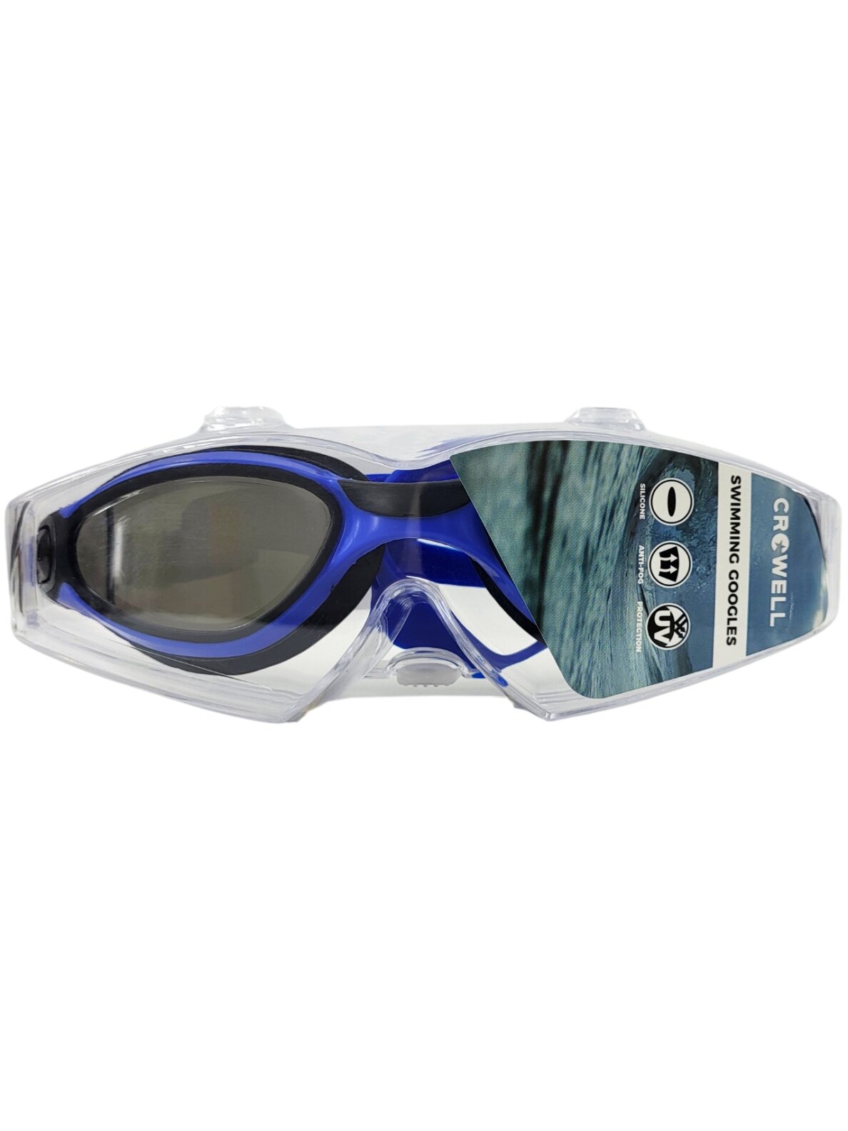 Crowell GS22 Vito Mirror plaukimo akiniai, mėlyni ir juodi 1