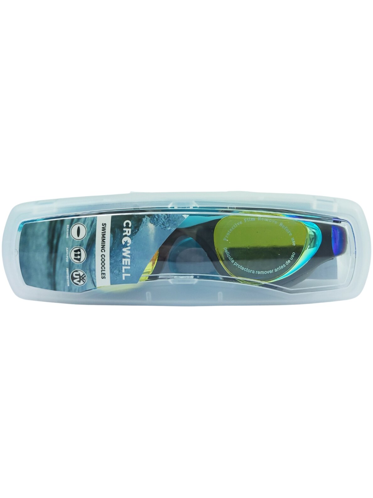 Crowell GS23 Splash Mirror vaikiški plaukimo akiniai, pilki ir turkio spalvos 1