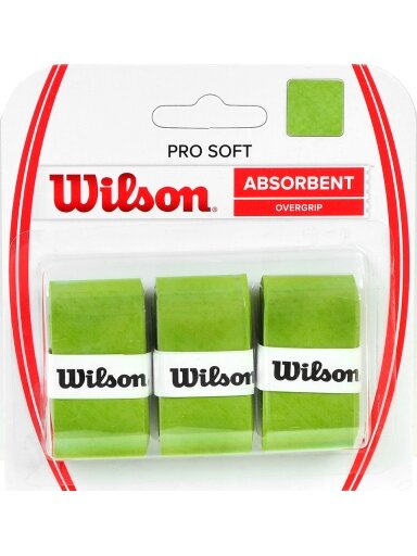 Wilson Pro Soft Absorbent Overgrip plėvelė, žalia, 3 vnt. WRZ4040LI Wilson Pro Soft Absorbent Overgrip plėvelė, žalia, 3 vnt. WRZ4040LI