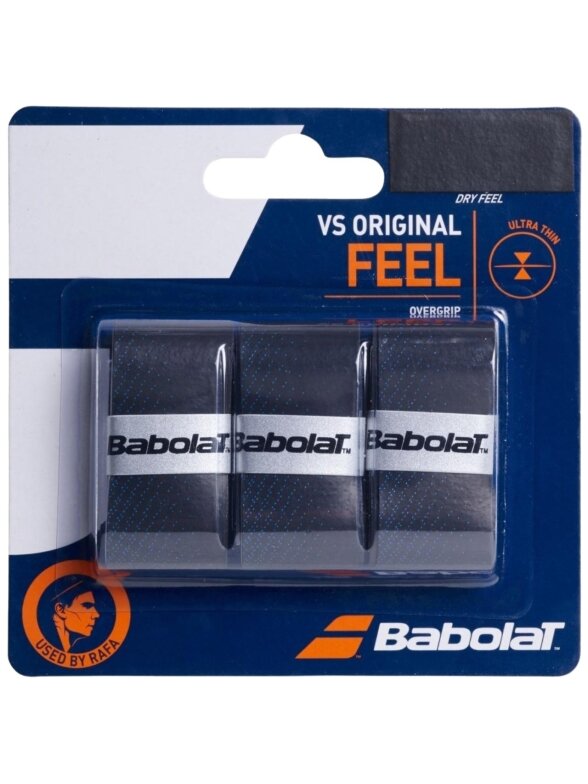 Babolat Vs Original Feel raketės apvija, 3 vnt., juoda-mėlyna 653040 146/193528