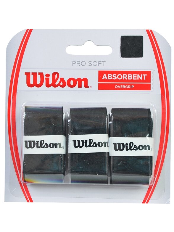 Wilson Pro Soft Absorbent Overgrip plėvelė, juoda, 3 vnt. WRZ4040 Wilson Pro Soft Absorbent Overgrip plėvelė, juoda, 3 vnt. WRZ4040