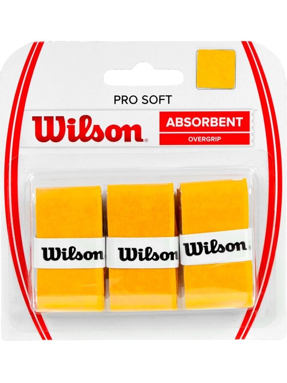 Wilson Pro Soft Absorbent Overgrip plėvelė, geltona, 3 vnt. WRZ4040GO Wilson Pro Soft Absorbent Overgrip plėvelė, geltona, 3 vnt. WRZ4040GO