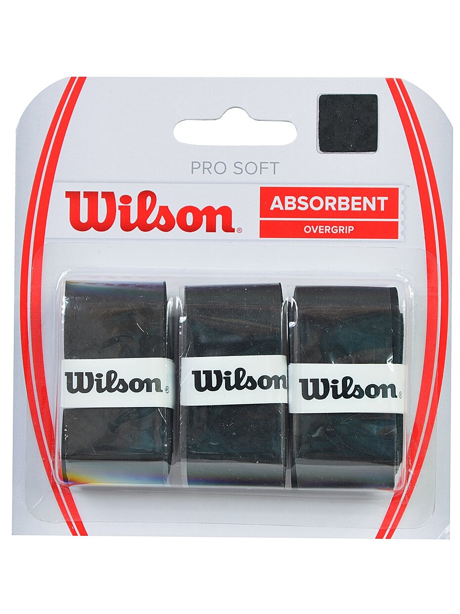 Wilson Pro Soft Absorbent Overgrip plėvelė, juoda, 3 vnt. WRZ4040