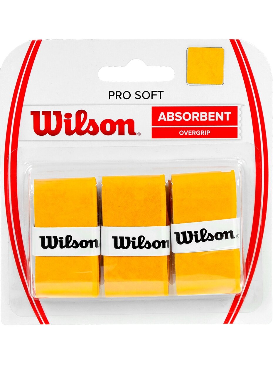 Wilson Pro Soft Absorbent Overgrip plėvelė, geltona, 3 vnt. WRZ4040GO Wilson Pro Soft Absorbent Overgrip plėvelė, geltona, 3 vnt. WRZ4040GO