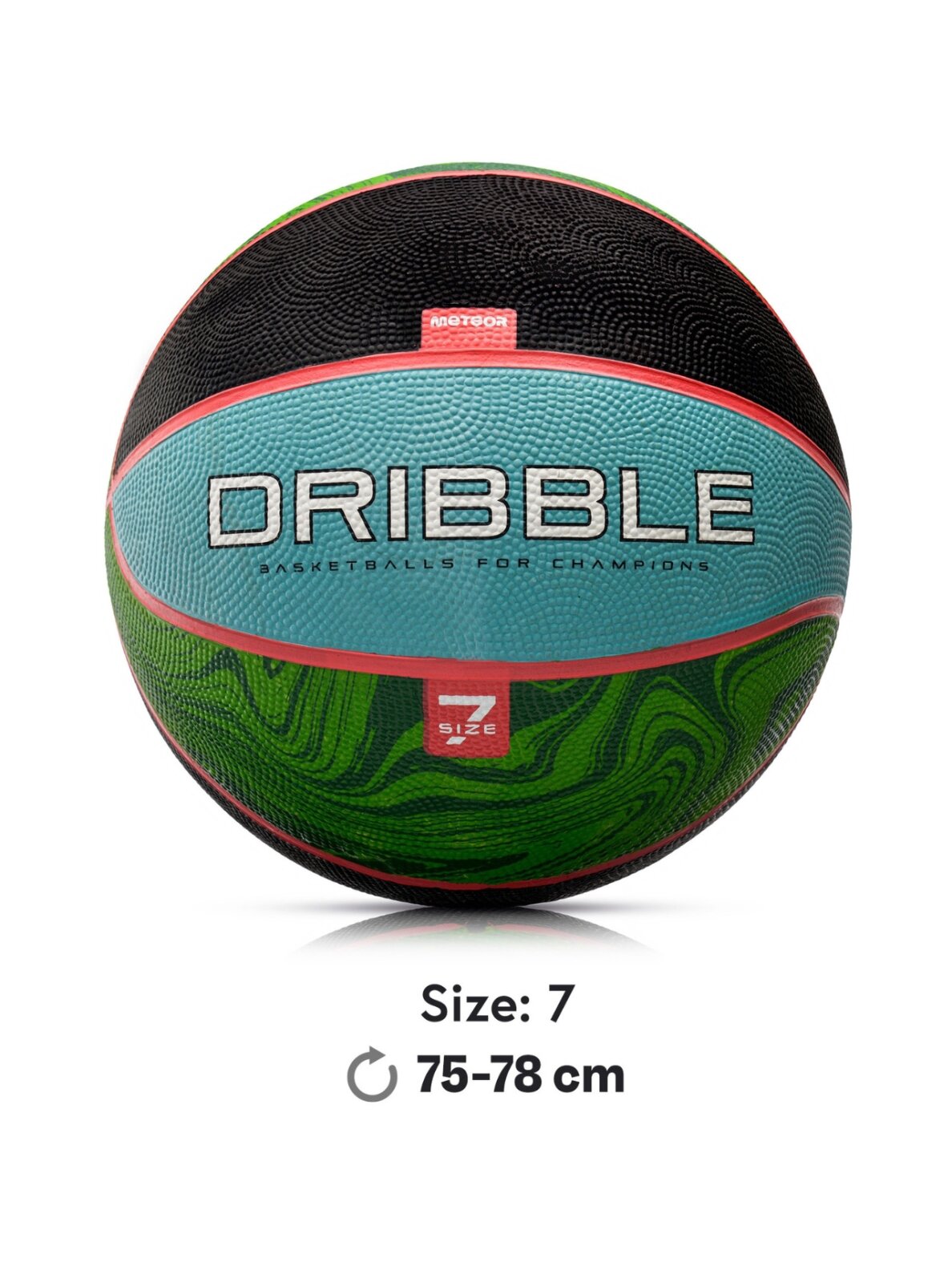 Meteor Dribble krepšinio kamuolys mėlynas-žalias-juodas 07093 2