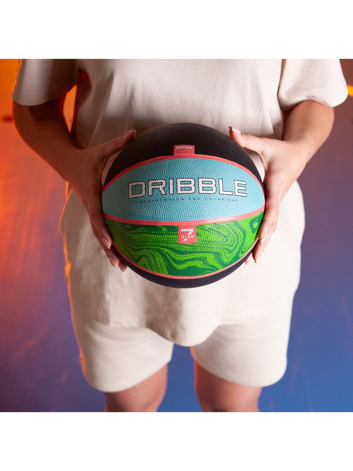 Meteor Dribble krepšinio kamuolys mėlynas-žalias-juodas 07093 5