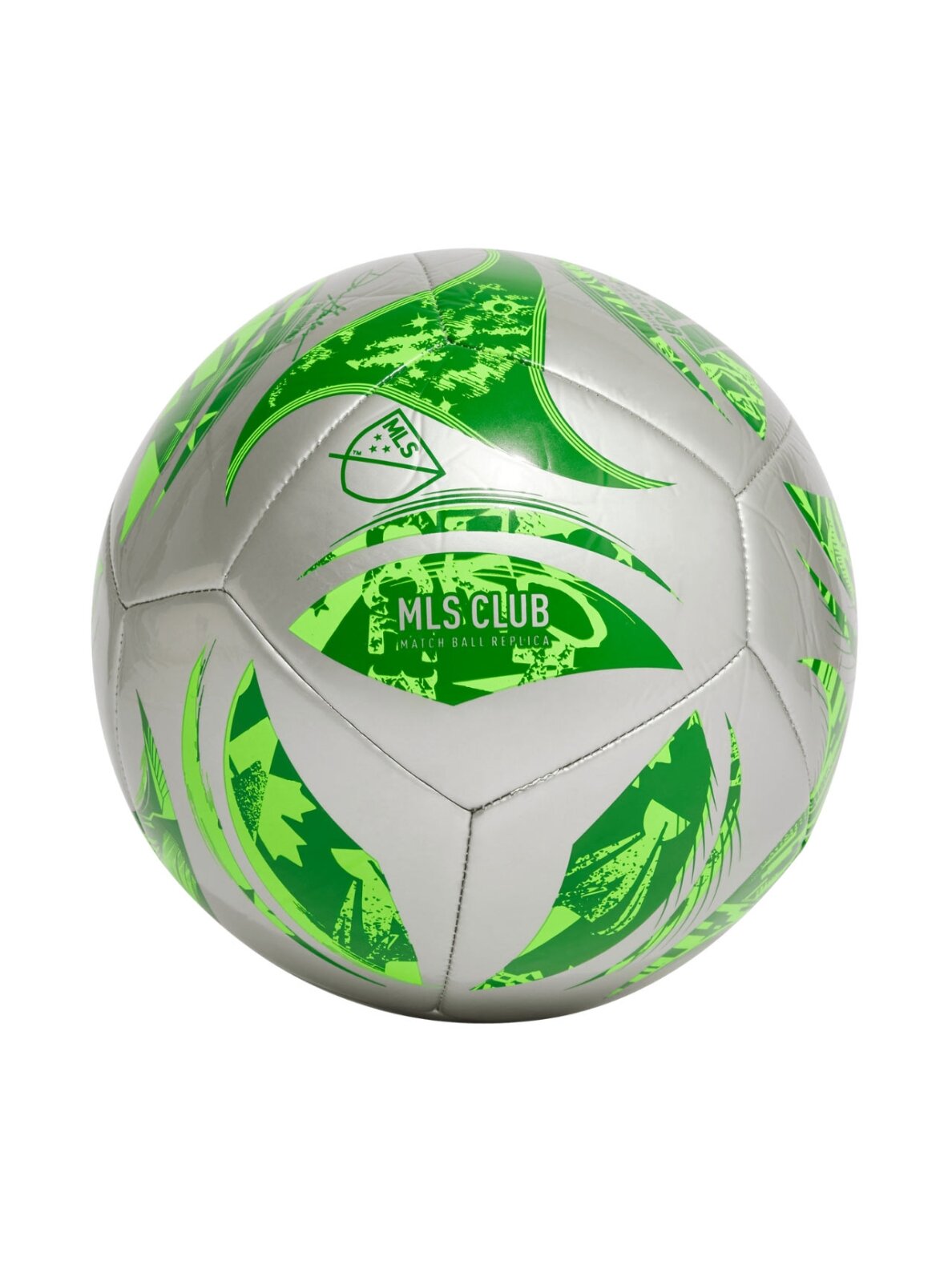 adidas MLS Club futbolo kamuolys sidabrinė-žalia JH1307 adidas MLS Club futbolo kamuolys sidabrinė-žalia JH1307