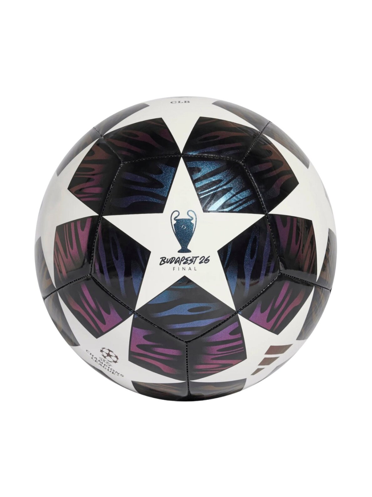 Adidas futbolo kamuolys UCL 25/26 Final Club juodas-violetinis-baltas JX9091