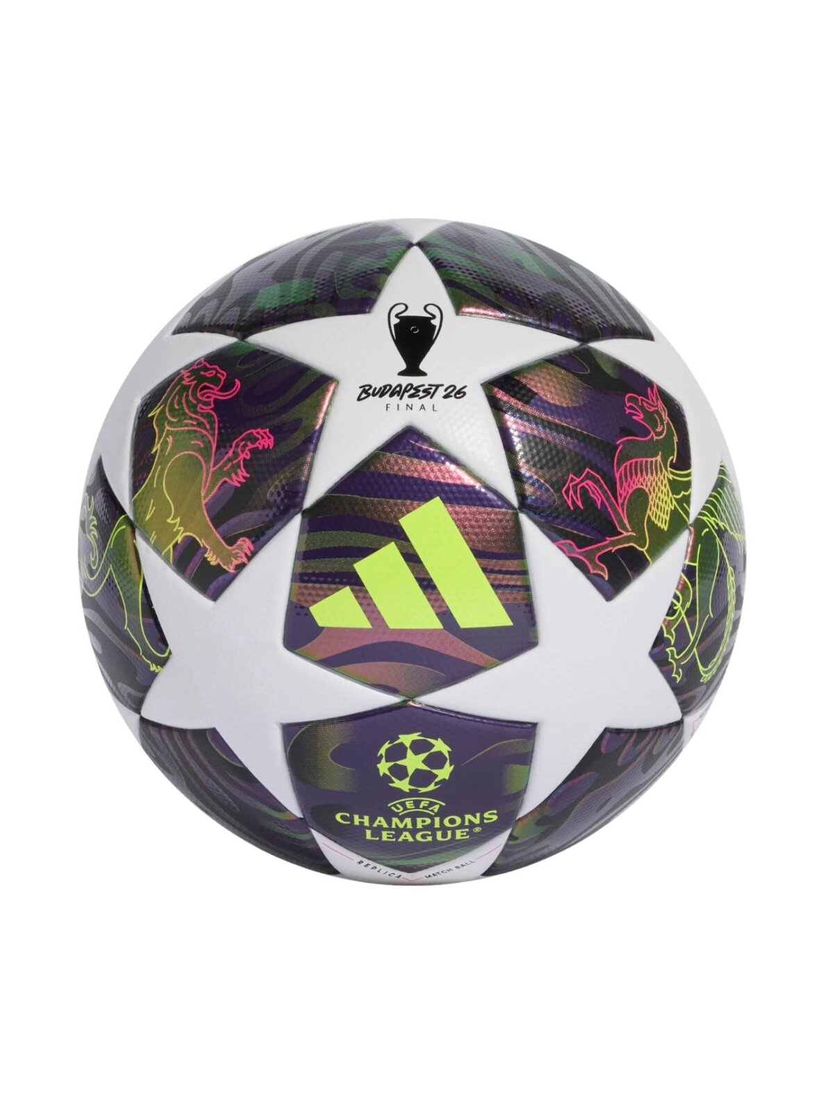 Adidas futbolo kamuolys UCL 25/26 Final League violetinis-baltas JX9095 Adidas futbolo kamuolys UCL 25/26 Final League violetinis-baltas JX9095
